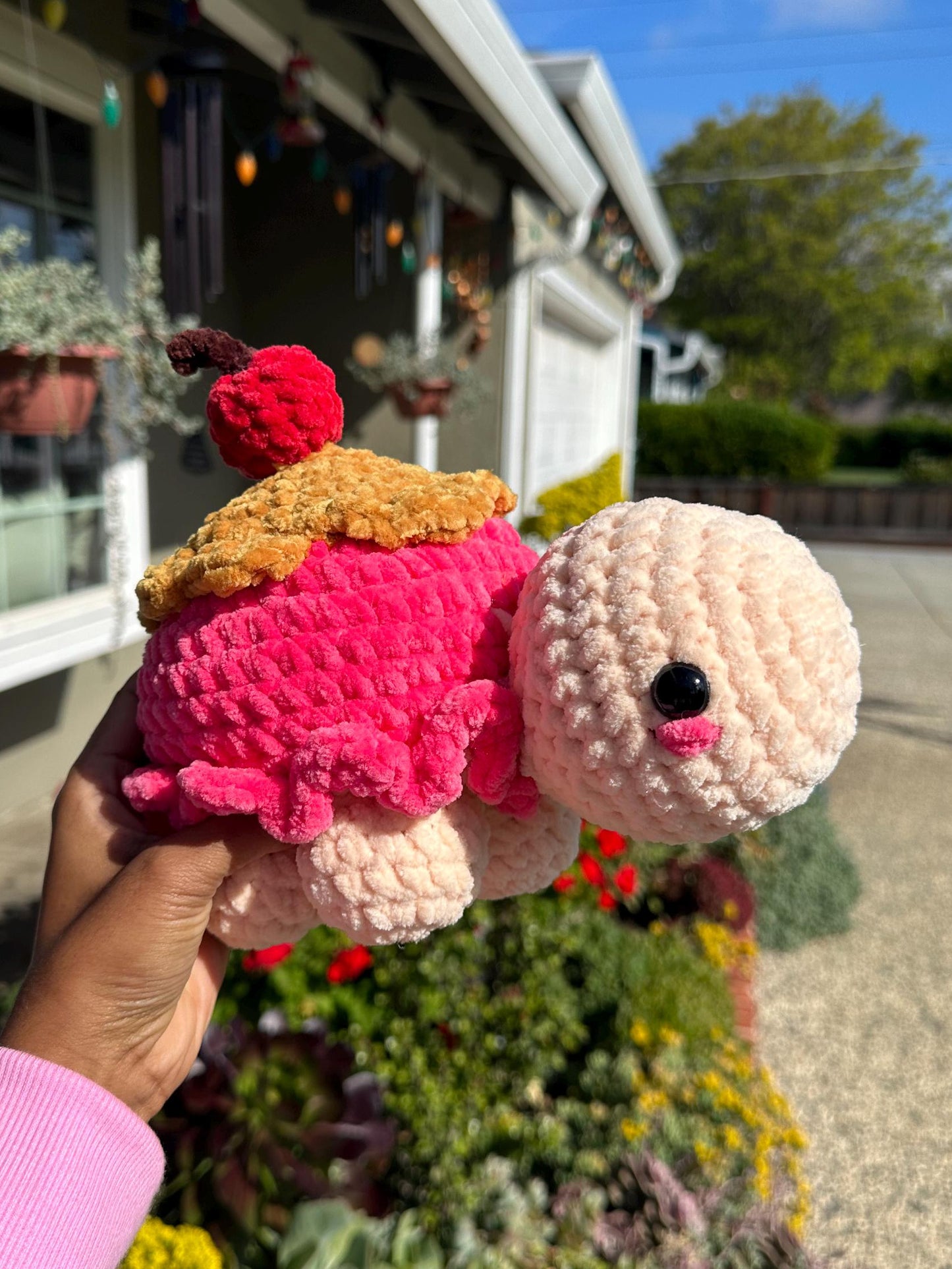 Ice Cream Sundae Turtle Amigurumi - Cute Crochet Gift