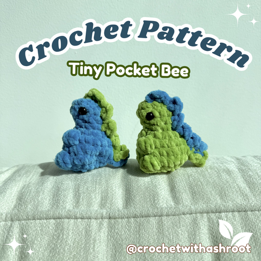Pocket Dino Crochet Pattern: Amigurumi, No Sew, Mini Plush (PDF Pattern)
