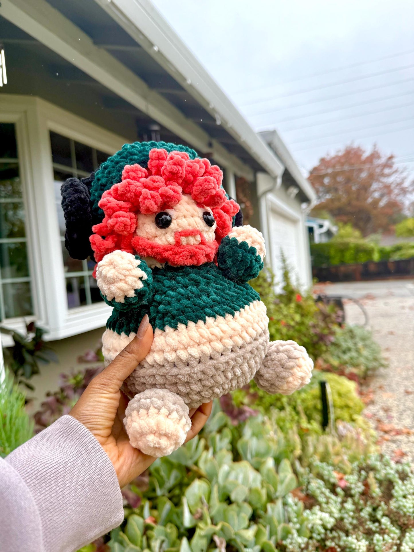 Caseoh Gamer Plushie โ Amigurumi with Headphones, Customizable