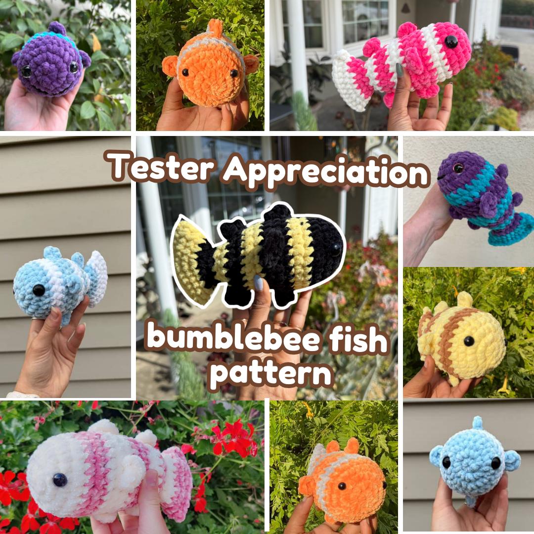 Bumblebee Fish Amigurumi Crochet Pattern: No Sew (US Notation)