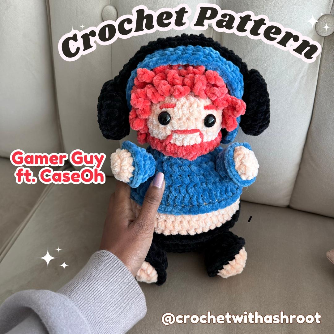 Gamer Boy Crochet Plushie Pattern | Guy with Headphones (PDF Pattern)