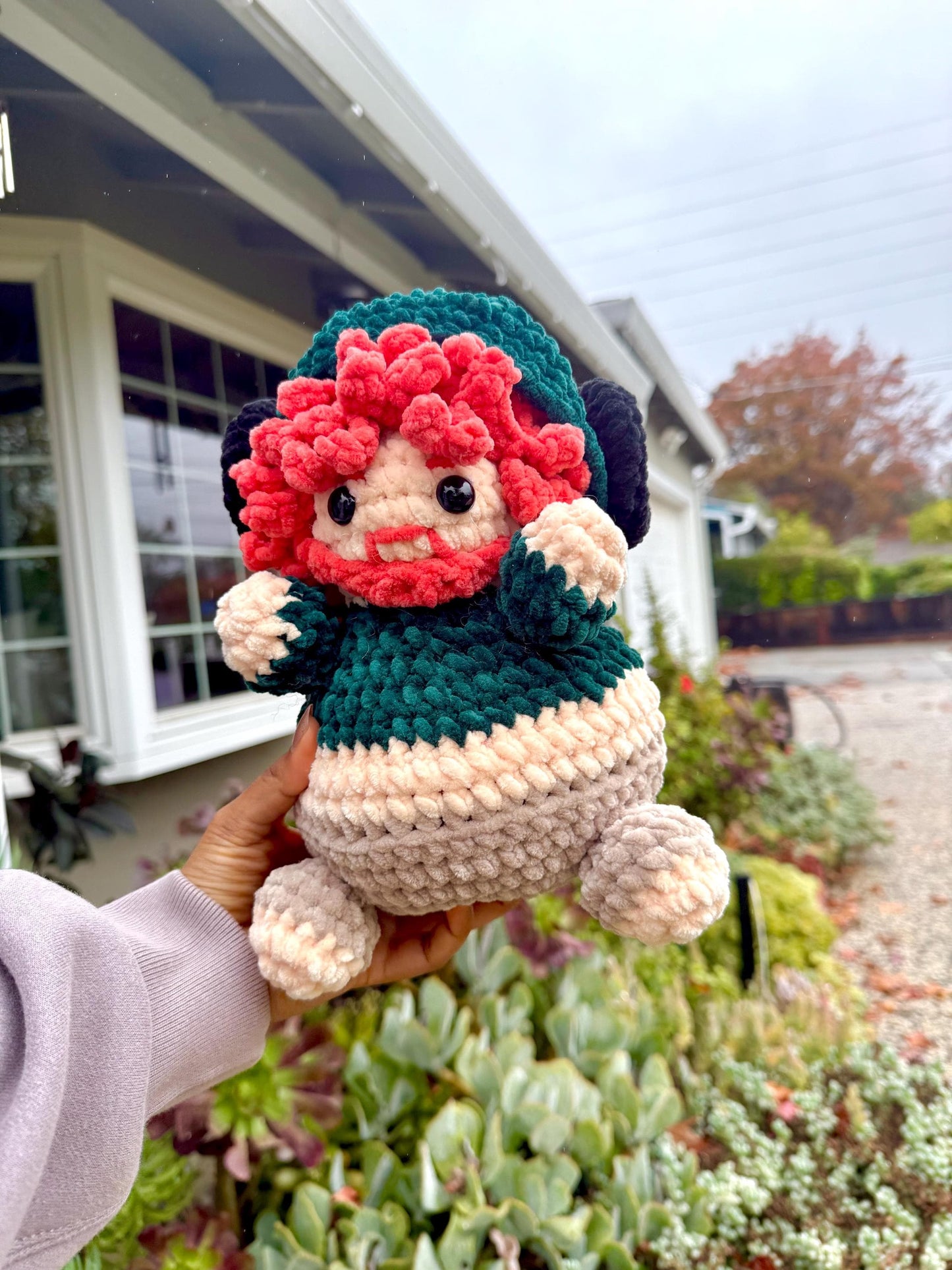 Caseoh Gamer Plushie – Amigurumi with Headphones, Customizable
