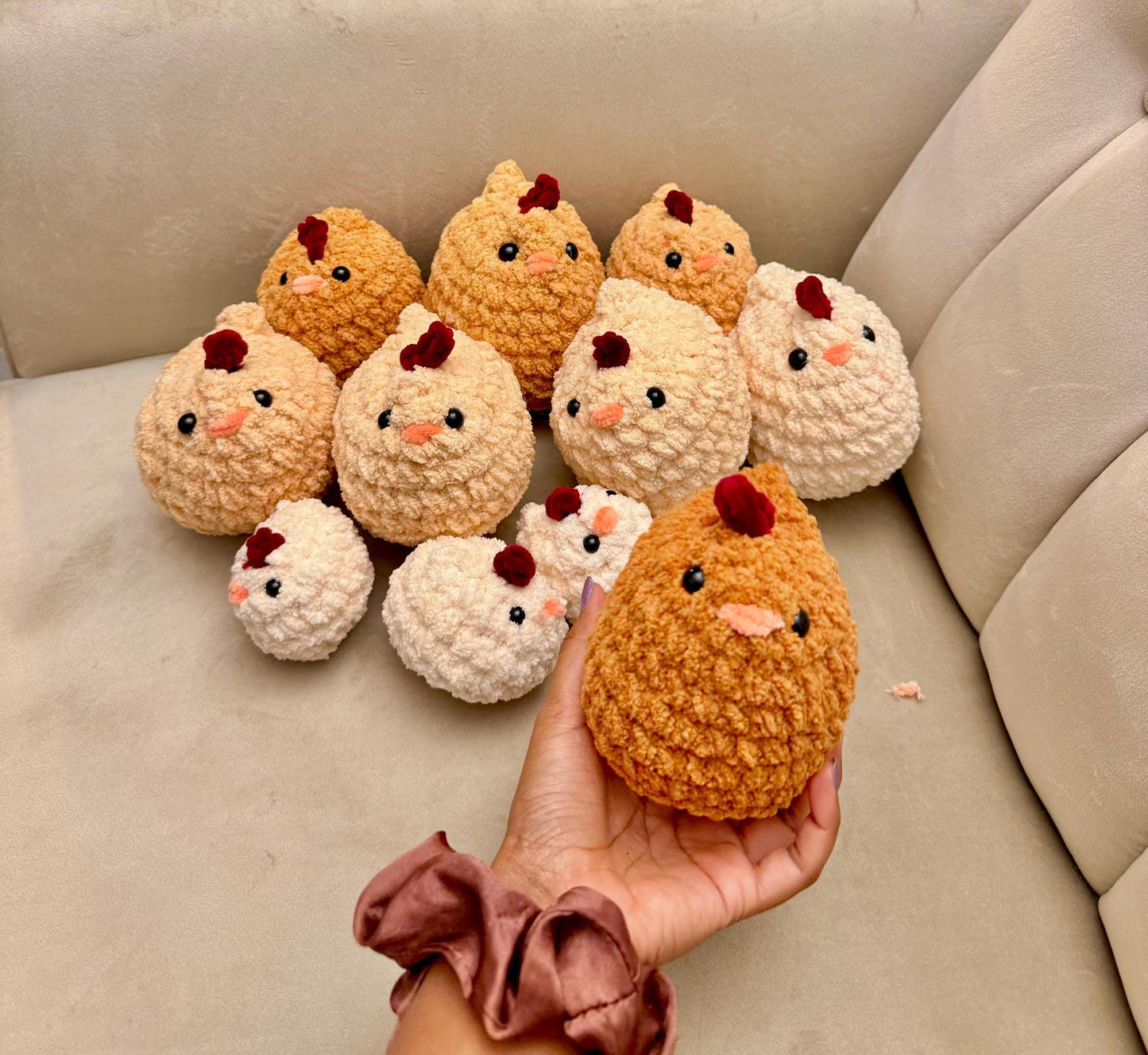 Mystery Chunky Chicken Plushie, Customizable Amigurumi