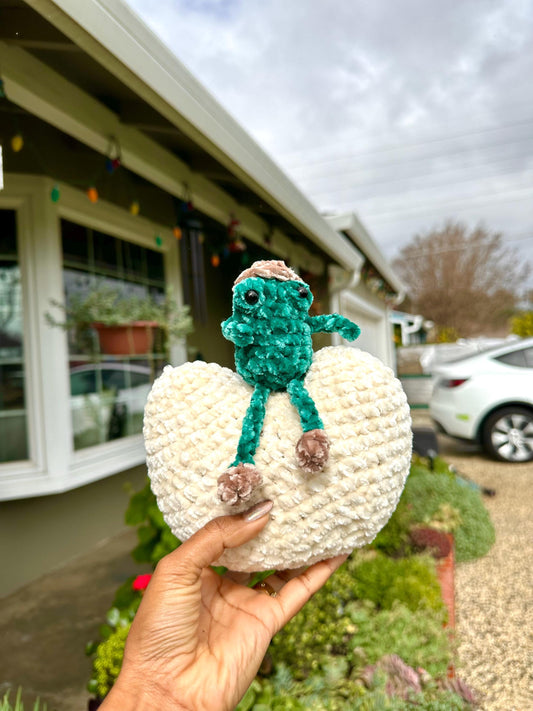 Space Cowboy Frog Plushie, Amigurumi Cloud Decor