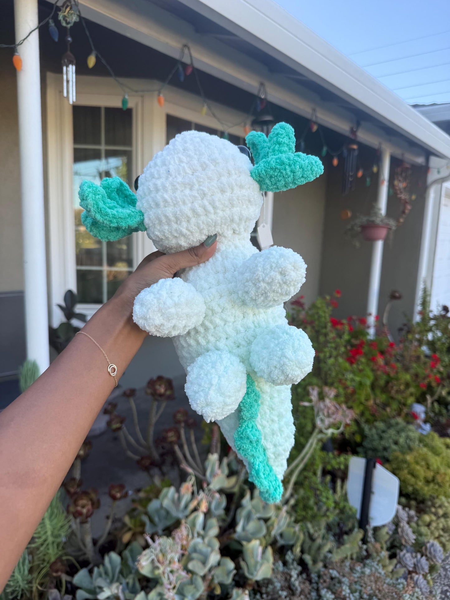 Jumbo Amigurumi Axolotl Plushie, Unique Decor