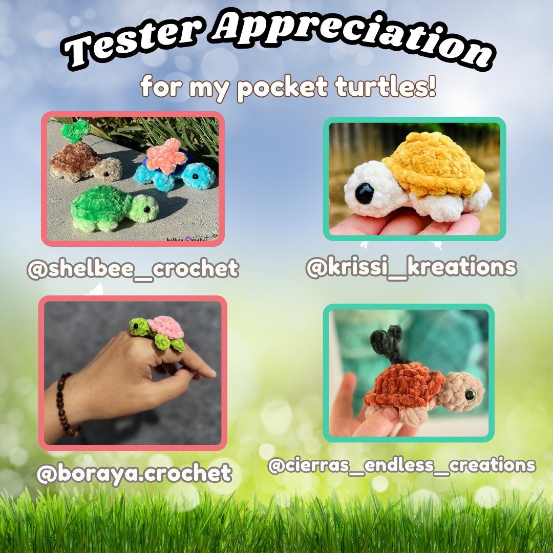 No Sew 2 in 1 Crochet Pattern: Pocket Turtles