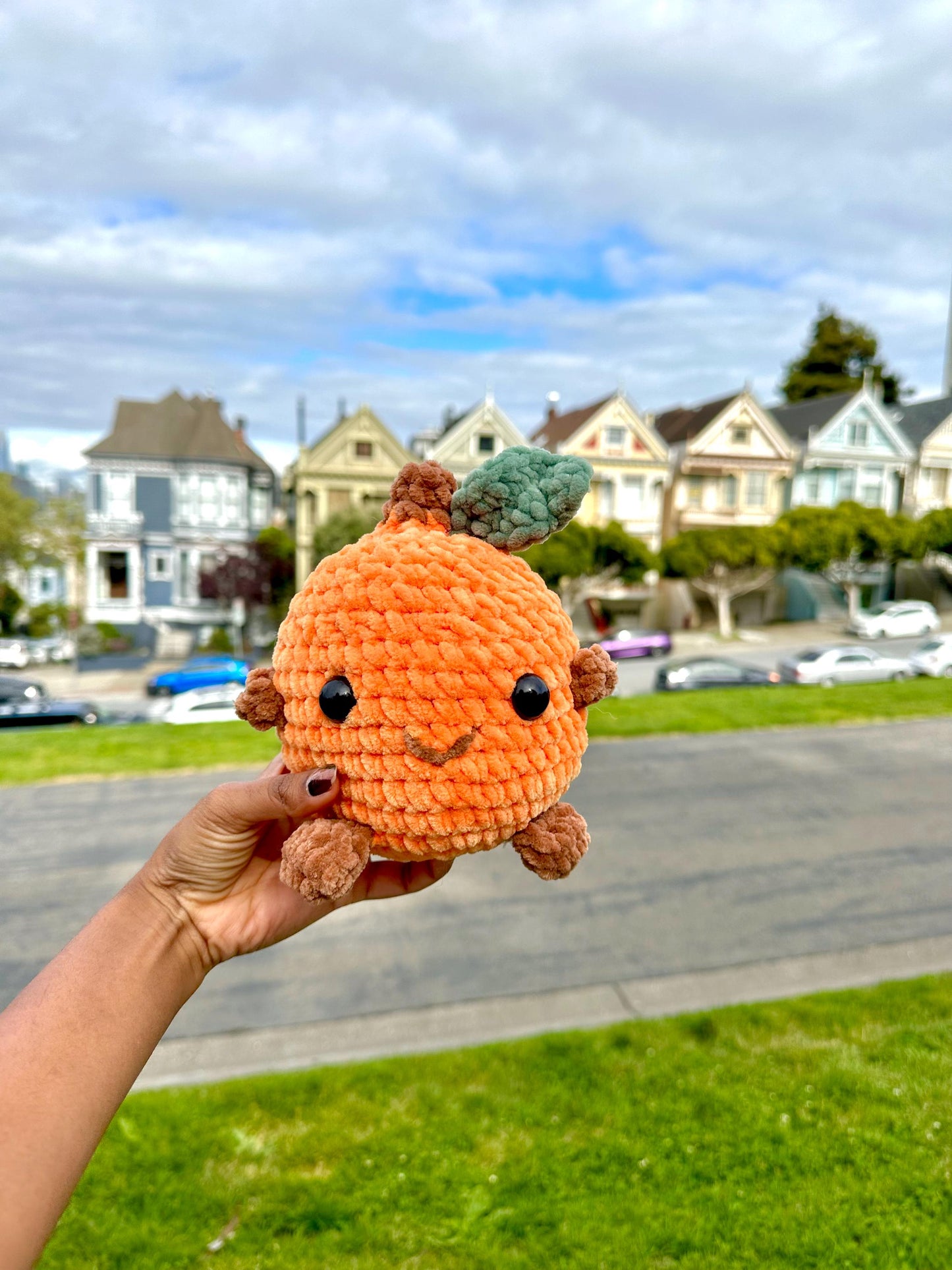 Orange Plushie, Amigurumi, Super Cute Fruit, Large Orange Plushie, Creative Gifts, Unique Decor