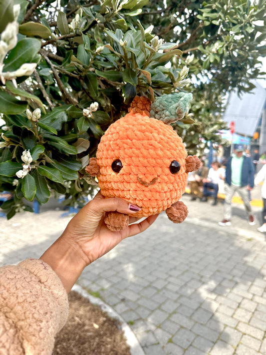 Orange Plushie, Amigurumi, Super Cute Fruit, Large Orange Plushie, Creative Gifts, Unique Decor