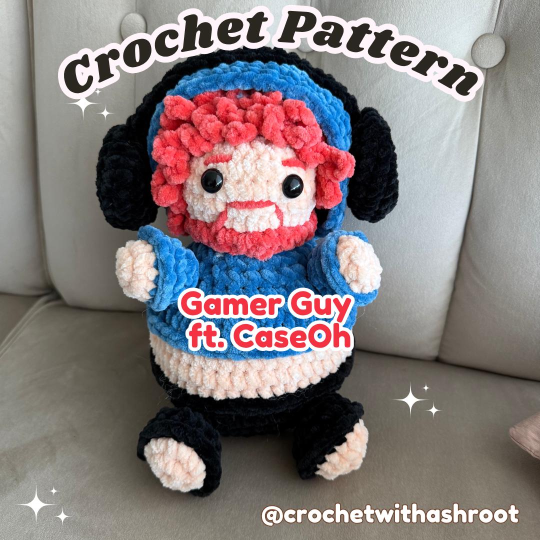 Gamer Boy Crochet Plushie Pattern | Guy with Headphones (PDF Pattern)