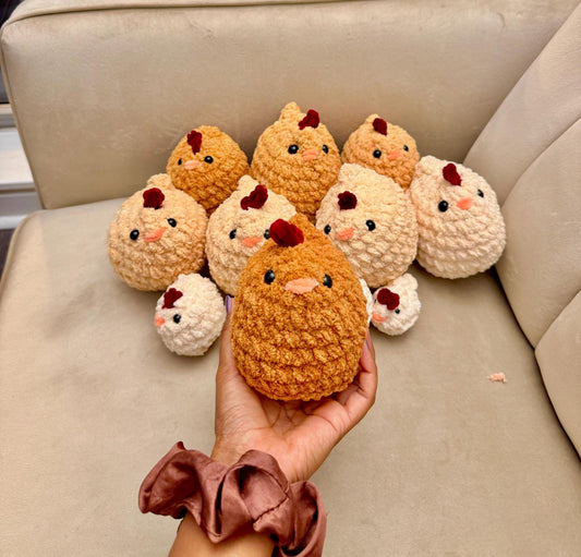Mystery Chunky Chicken Plushie, Customizable Amigurumi