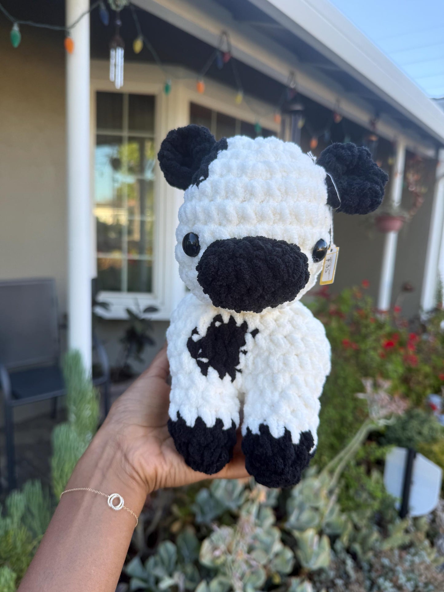 Customizable Crochet Cow Plushie, Soft Stuffed Animal