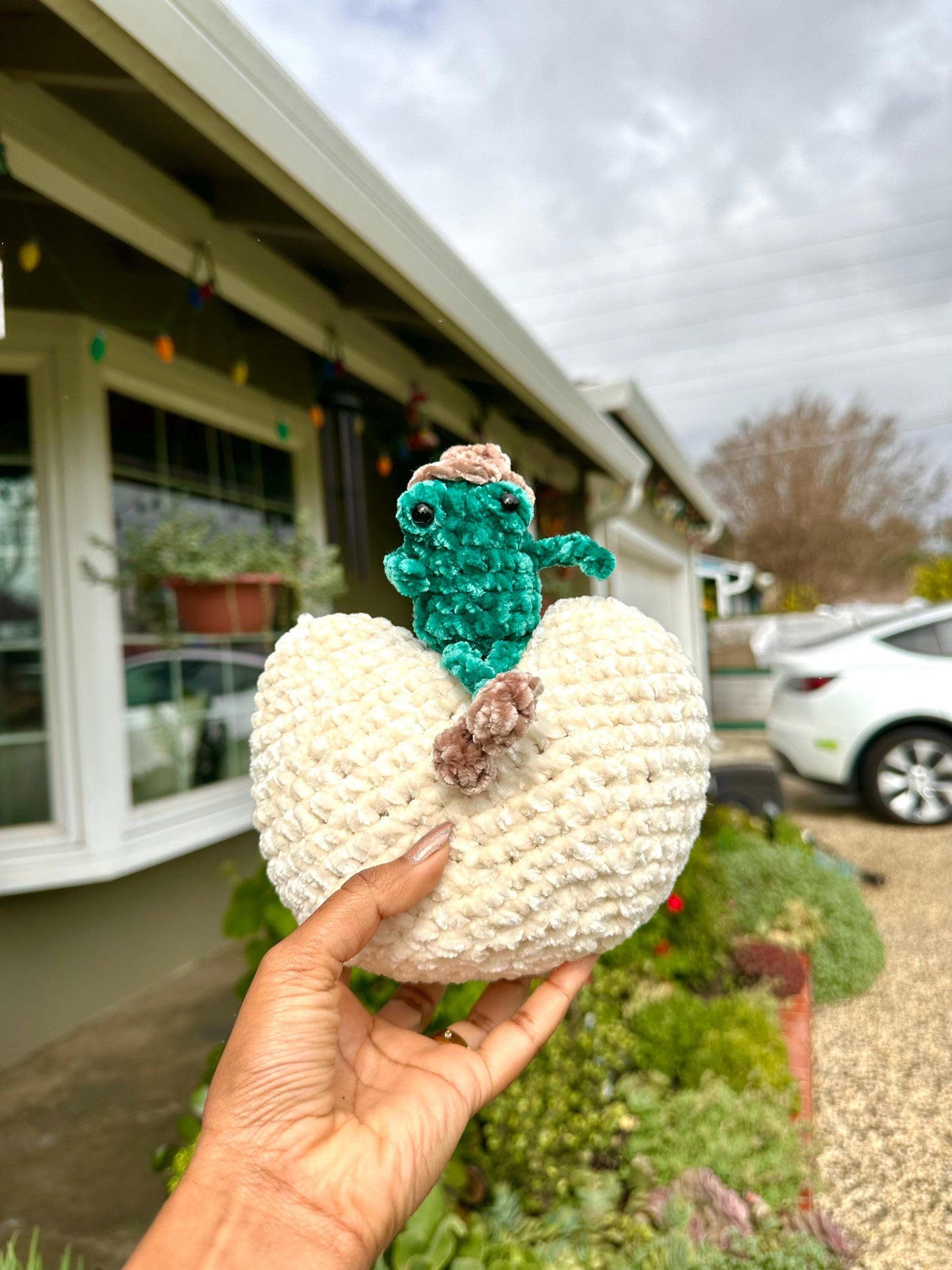 Space Cowboy Frog Plushie, Amigurumi Cloud Decor