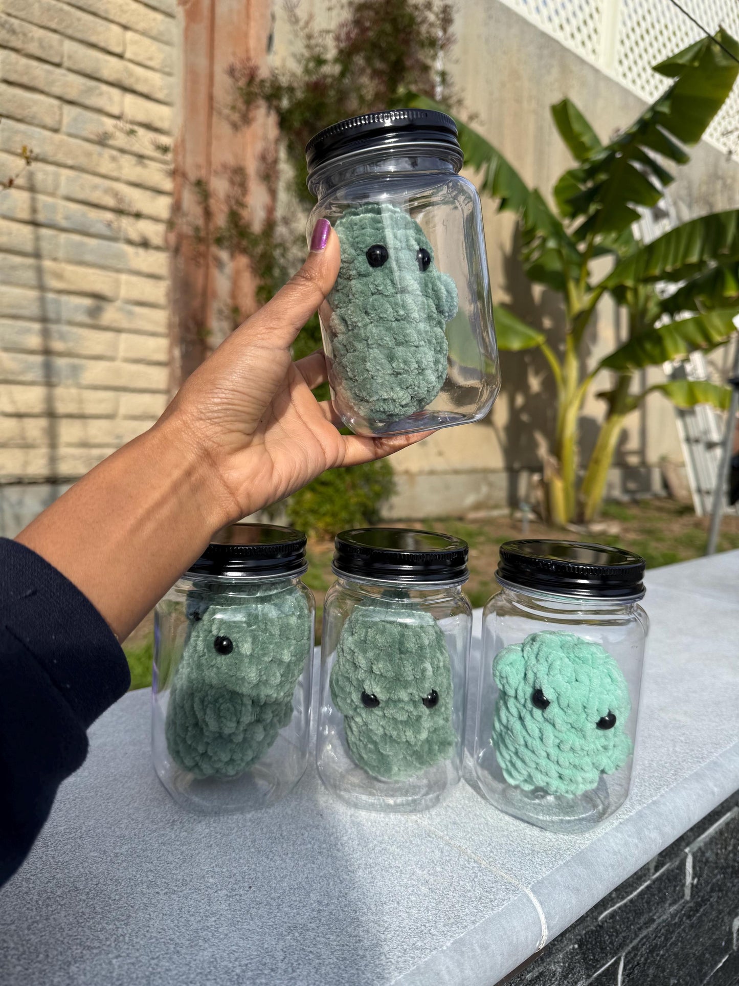 Pickle in a Jar Plushie, Food Stuffed Toy, Funny Gift