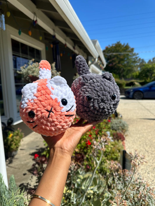 Customizable Loaf Cat Plushie, Chunky Amigurumi Stuffed Animal