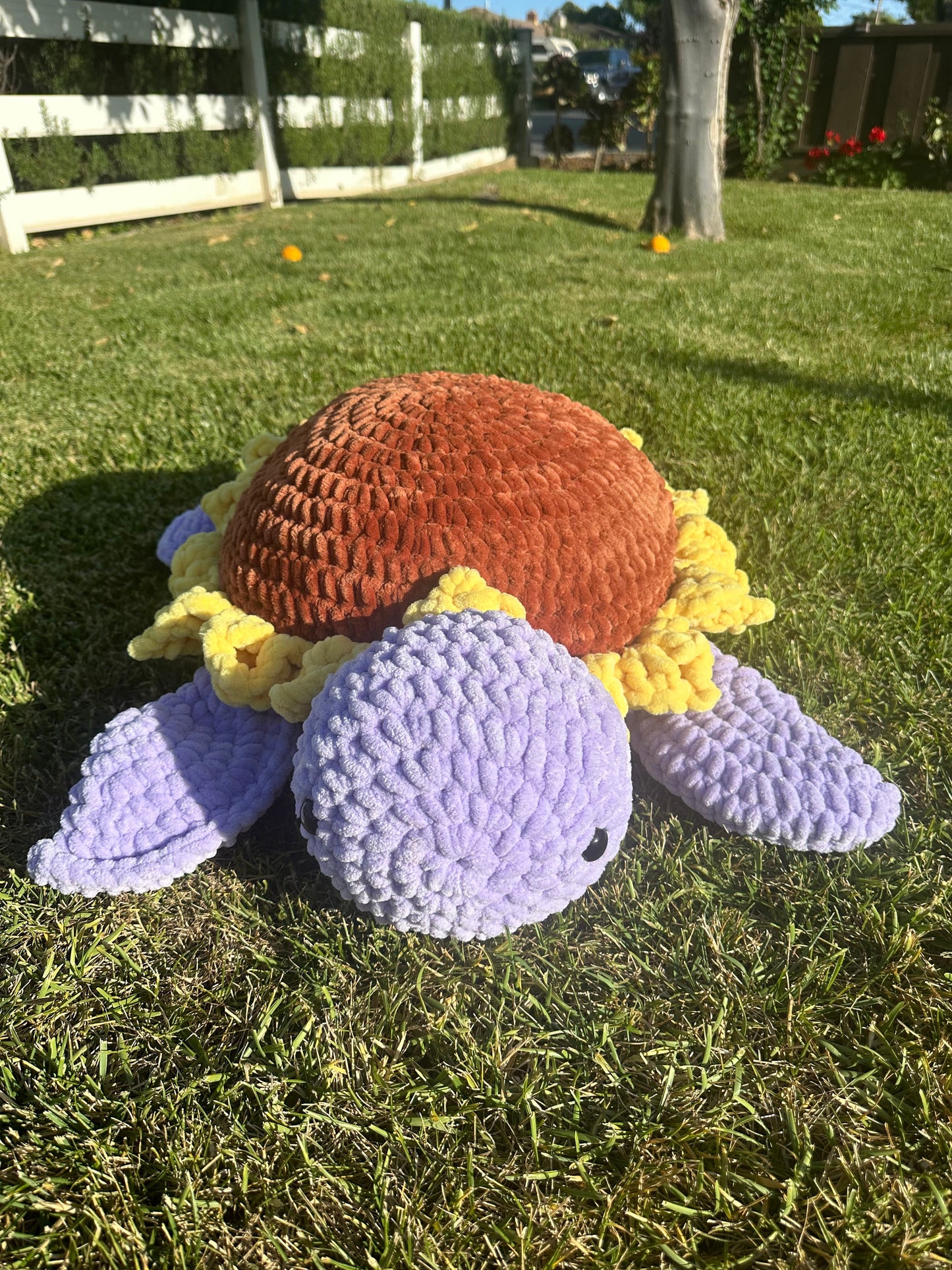Jumbo Sunflower Turtle Crochet Pattern: No Sew Amigurumi (PDF Pattern)