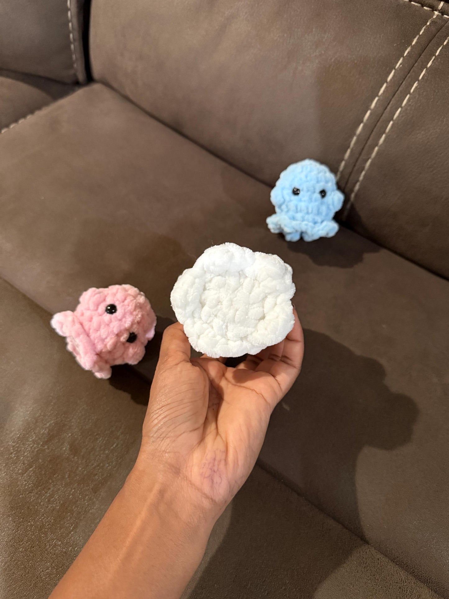 Crochet Ghost Plushie, Super Soft Halloween Stuffed Animal