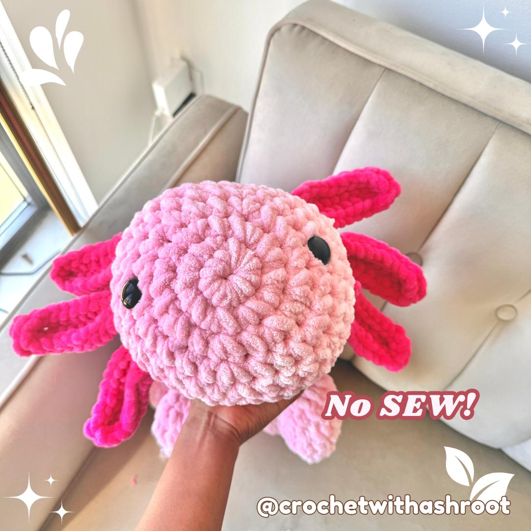 Jumbo Axolotl Amigurumi Pattern: No Sew (PDF Pattern)