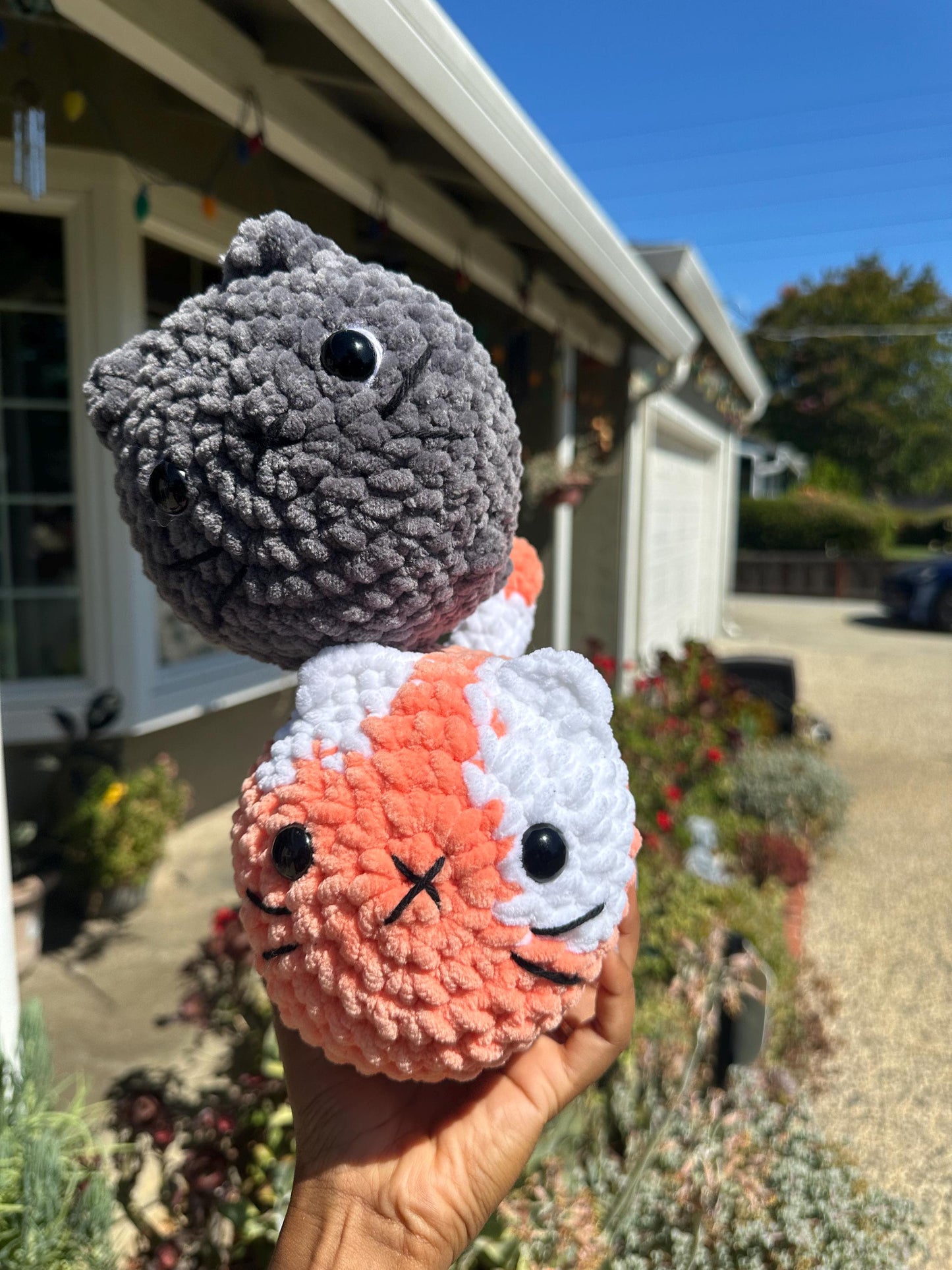 Customizable Loaf Cat Plushie, Chunky Amigurumi Stuffed Animal