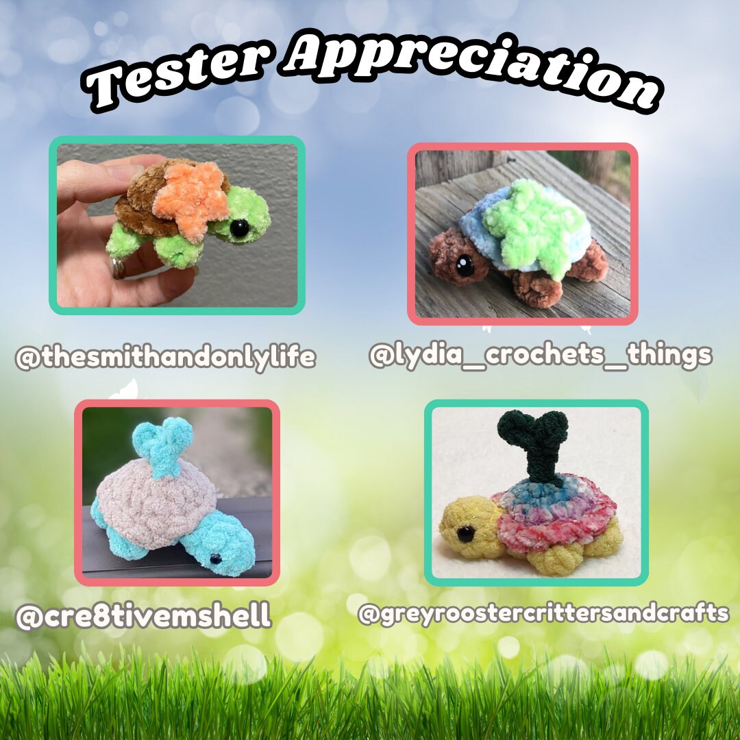 No Sew Crochet Pattern: Pocket Turtle Plushie with Video