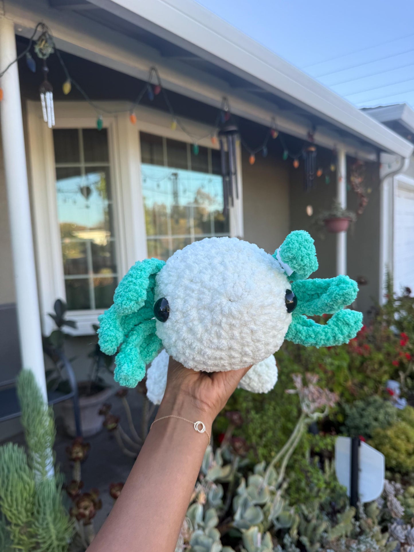 Jumbo Amigurumi Axolotl Plushie, Unique Decor