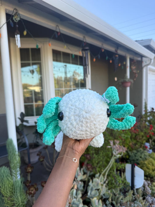Jumbo Amigurumi Axolotl Plushie, Unique Decor